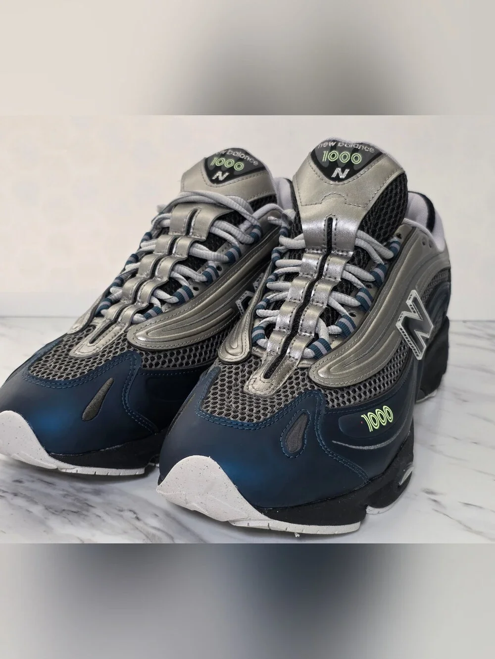 New Balance Men's Navy, Silver & Black 1000 Athletic Sneakers